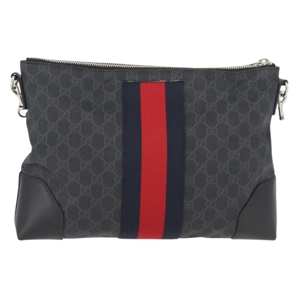 Gucci GG Supreme Web Shoulder Bag Black